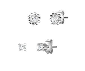 Glanzstücke München Ohrstecker Blume Sterling Silber Zirkonia in 2,5/4,3 mm Damen