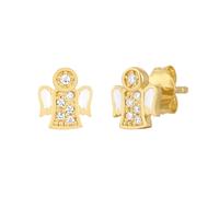 Glanzstücke München Ohrstecker Engel Sterling Silber Zirkonia in Gelbgold 7,6 mm Damen