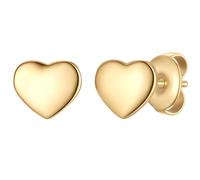 Glanzstücke München Ohrstecker Herz aus Edelstahl in Gelbgold 6,3 mm Damen