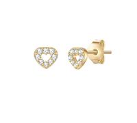 Glanzstücke München Ohrstecker Herz aus Sterling Silber in gelbgold mit Zirkonia 4,3 mm Damen