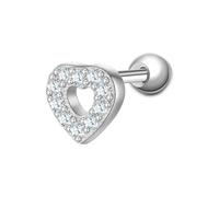 Glanzstücke München Ohrstecker Herz aus Sterling Silber in mit Zirkonia 5,5 mm Damen