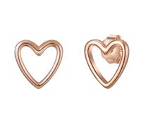 Glanzstücke München Ohrstecker Herz aus Sterling Silber in roségold 8,2 mm Damen