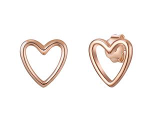Glanzstücke München Ohrstecker Herz aus Sterling Silber in roségold 8,2 mm Damen