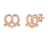 Glanzstücke München Ohrstecker Herz-Breze aus Sterling Silber in roségold 7,7 mm Damen