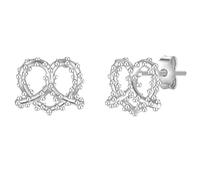 Glanzstücke München Ohrstecker Herz-Breze aus Sterling Silber in silber 7,7 mm Damen
