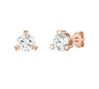 Glanzstücke München Ohrstecker Herz Sterling Silber Zirkonia in Roségold 6,9 mm Damen