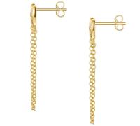 Glanzstücke München Ohrstecker Herz/Stern aus Sterling Silber in Gelbgold mit Zirkonia 7,6/6,8 mm Damen