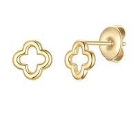 Glanzstücke München Ohrstecker Kleeblatt aus Edelstahl in gelbgold 7,2 mm Damen