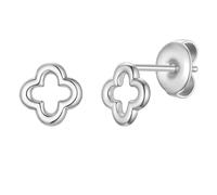Glanzstücke München Ohrstecker Kleeblatt aus Edelstahl in silber 7,2 mm Damen