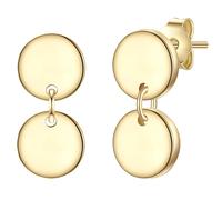 Glanzstücke München - Ohrstecker Kreis Sterling Silber in Gelbgold Ohrringe 1 ct Damen