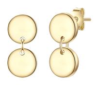 Glanzstücke München Ohrstecker Kreis Sterling Silber in Gelbgold 12,5 mm Damen