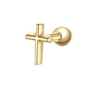 Glanzstücke München Ohrstecker Kreuz aus Sterling Silber in Gelbgold 6,3 mm Damen