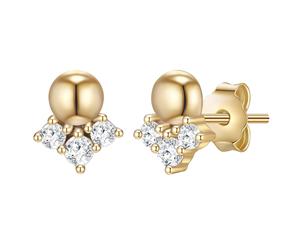 Glanzstücke München Ohrstecker Kugel Sterling Silber Zirkonia in Gelbgold 6,8 mm Damen