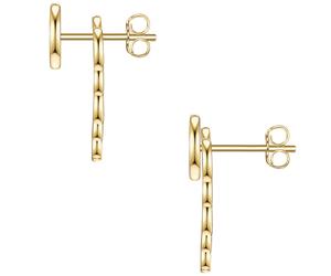 Glanzstücke München Ohrstecker Lotusblüte aus Sterling Silber in gelbgold 16,3 mm Damen