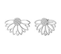 Glanzstücke München Damen-Ohrstecker aus 925/- Sterling Silber mit Lotusblüte Zirkonia weiß - verschiedene Tragevarianten