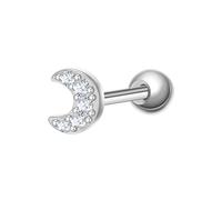 Glanzstücke München Ohrstecker Mond aus Sterling Silber in mit Zirkonia 4,2 mm Damen