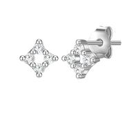Glanzstücke München - Ohrstecker Quadrat Sterling Silber Zirkonia in Silber Ohrringe Damen