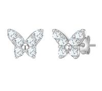 Glanzstücke München Ohrstecker Schmetterling aus Sterling Silber in silber mit Zirkonia 7,7 mm Damen