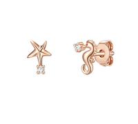 Glanzstücke München Ohrstecker Seepferdchen/Stern Sterling Silber Zirkonia in Roségold 7,5 mm Damen