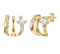 Glanzstücke München Ohrstecker Sterling Silber gelbgold Zirkonia weiß 10,3 mm Damen