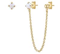 Glanzstücke München Ohrstecker Sterling Silber Opal (synth.) in Gelbgold 35,6 mm Damen