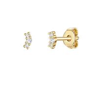 Glanzstücke München Damen Ohrringe 925/- Sterling Silber gelbgold | gelbvergoldet 18 Karat, Ohrstecker, Zirkonia, weiß