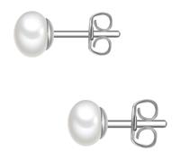 Glanzstücke München Perlen-Ohrstecker aus Sterling Silber in silber mit Süßwasser-Zuchtperle 6,2 mm Damen