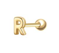 Glanzstücke München Piercing Buchstabe R aus Sterling Silber in gelbgold 3,8 mm Damen
