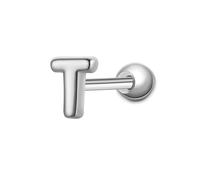 Glanzstücke München Piercing Buchstabe T aus Sterling Silber in silber 4,4 mm Damen