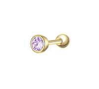 GLANZSTÜCKE MÜNCHEN Piercing Sterling Silber gelbgold Zirkonia violett