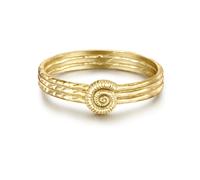 GLANZSTÜCKE MÜNCHEN Damen Ring 925/- Sterling Silber gelbvergoldet 18 Karat Muschel Silberring