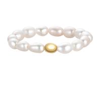 Glanzstücke München Ring - Sterling Silber Perlen-Ring Süßwasser-Zuchtperle - Gr. ONE SIZE - in Weiß - für Damen