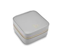 Schmuck-Reisetäschchen Leder grau 115x115x58 mm