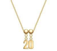 Glanzstücke München Schmuckset Zahl 20 aus Sterling Silber in Gelbdold 45,0 cm Damen