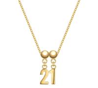 Glanzstücke München Schmuckset Zahl 21 aus Sterling Silber in Gelbdold 45,0 cm Damen