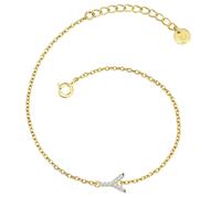 GLANZSTÜCKE MÜNCHEN Damen Armband Buchstabe Y aus 925/- Sterling Silber mit Zirkonia