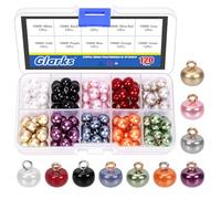 Glarks 120pcs 10mm halbe gewölbte Perlenknöpfe, 10-Farben Harz Perlenknöpfe mit Metallschaft, Pilz halbe runde Knöpfe, Metall Kreis Haken Knöpfe für DIY Nähen Kleidung Kleid Pullover Handwerk