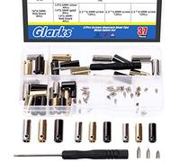 Glarks 37-teiliges Schrauben-Schnürsenkel-Set, 36 Stück, 13 x 3,5 mm, 16 x 4,5 mm, 18 x 5 mm, Schnürsenkelspitzen, Kordelenden mit Kreuzschlitzschraubendreher für Sneaker, Hoodies, Bungee-Kordel,