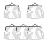 Glarks 5pcs 100x80mm Transparente Wechsel Geldbörse, klare Münze Geldbörse, Schloss klare Wechsel Beutel, wasserdichte PVC Gelee Brieftaschen für das Tragen Ihrer Wechsel Karten, Kopfhörer, Schlüssel