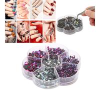 Glas Hot Fix Strasssteine für Nägel und Schmuck, 2-6 mm, 2100 Stück