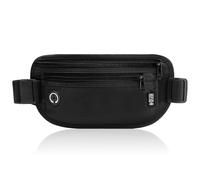 GlasFlength Flache Bauchtasche mit RFID Blocker, Diebstahlsicher Geldgürtel für Damen und Herren wasserdichte Tasche für Reisepass Diebstahlsichere Gürteltasche für Reise Sport (Schwarz)