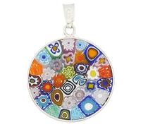 Glass Of Venice Medium Millefiori Anhänger Multicolor in Silberrahmen 23mm