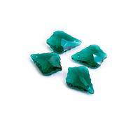 Glasschliffanhänger als Blatt in smaragdgrün 22mm 4 Stück von Vintageparts zum Schmuck selber Machen Anhänger Glasanhänger Kettenanhänger Glasschliff