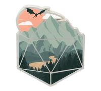 Glassstaff A d20 Szene Pin DND Zubehör - Dungeons and Dragons Einzigartige Pins - Premium Metall Pin für Teenager RPG Gaming Liebhaber - D20 Würfel für Gamer Geschenk, Metall, Kein Edelstein