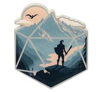 Glassstaff The d20 Champion Pin DND Accessories - Dungeons and Dragons Unique Pins - Premium Metal Pin for Teens, RPG Gaming Lovers - D20 Dice Gamer Gift, Metall, Kein Edelstein