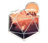 Glassstaff The d20 Hero Pin DND Zubehör - Dungeons and Dragons Unique Pins - Premium Metal Pin for Teens, RPG Gaming Lovers - TTRPG Gamer-Geschenk für Geeks, Metall, Kein Edelstein
