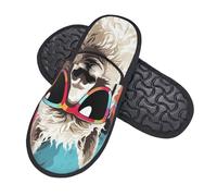 GlbnSHeric Flauschige Hausschuhe für Herren und Damen, rutschfeste Plüsch-Schuhe, Alpaka, mit Sonnenbrille, Hausschuhe, Schaumstoff-Hausschuhe, Schwarz , Einheitsgröße