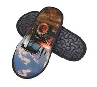 GlbnSHeric Fuzzy Hausschuhe für Herren und Damen, rutschfeste Plüschschuhe, Fantasie-Farm-Traktor-Hausschuhe, Schaumstoff-Hausschuhe, Schwarz , Einheitsgröße