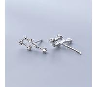 GLDW Ohrringe Silber 925, Zwölf Konstellationen Wassermann Eingelegt Zirkonia S925 Sterling Silber Hypoallergen Ohrstecker Exquisiter Schmuck Für Frauen Dame Mädchen Valentinstag Frauentag Geschenke