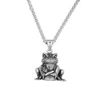 GleaMora Personalisierte Kröte Anhänger Halskette Hip Hop Punk Halskette Weihnachten Ins Stil Titan Stahl Männer Geburtstag Geschenk Trendiger Schmuck